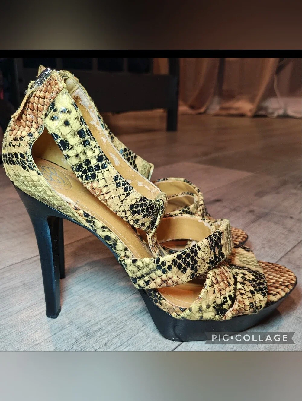 🐍Y2K BCBGeneration Kassidia Platform Python Snakeskin Stiletto Heels🐍